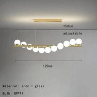Lustre Créatif en Verre pour Bar et Restaurant avec Fil Réglable - Élégance Lumineuse | Marco Lucetti 11 lumières / Blanc chaud