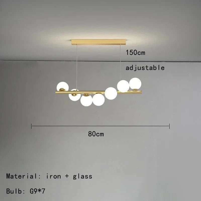 Lustre Créatif en Verre pour Bar et Restaurant avec Fil Réglable - Élégance Lumineuse | Marco Lucetti 7 lumières / Blanc chaud