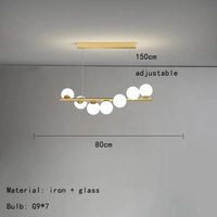 Lustre Créatif en Verre pour Bar et Restaurant avec Fil Réglable - Élégance Lumineuse | Marco Lucetti 7 lumières / Blanc chaud