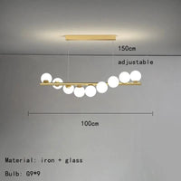 Lustre Créatif en Verre pour Bar et Restaurant avec Fil Réglable - Élégance Lumineuse | Marco Lucetti 9 lumières / Blanc froid