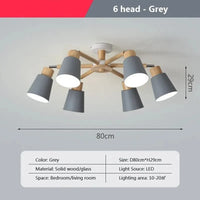 Lustre créatif journal: plafonnier  pour un salon moderne | Marco Lucetti 6 têtes gris / Blanc chaud