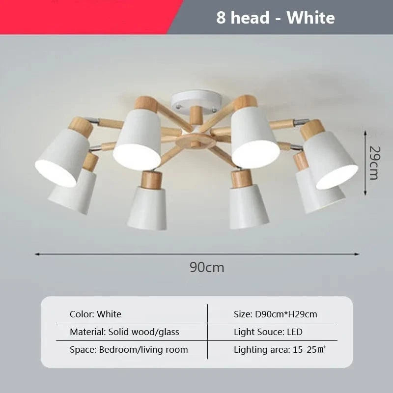 Lustre créatif journal: plafonnier  pour un salon moderne | Marco Lucetti 8 têtes blanches / Blanc chaud