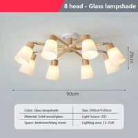 Lustre créatif journal: plafonnier  pour un salon moderne | Marco Lucetti Abat-jour en verre à 8 têtes / Blanc chaud