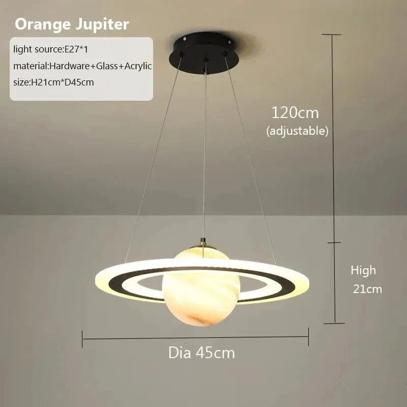 Lustre Créatif LED Boule de Verre pour Chambre d'Enfants - Design Enfance Brillante | Marco Lucetti Jupiter orange