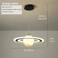 Lustre Créatif LED Boule de Verre pour Chambre d'Enfants - Design Enfance Brillante | Marco Lucetti Jupiter orange