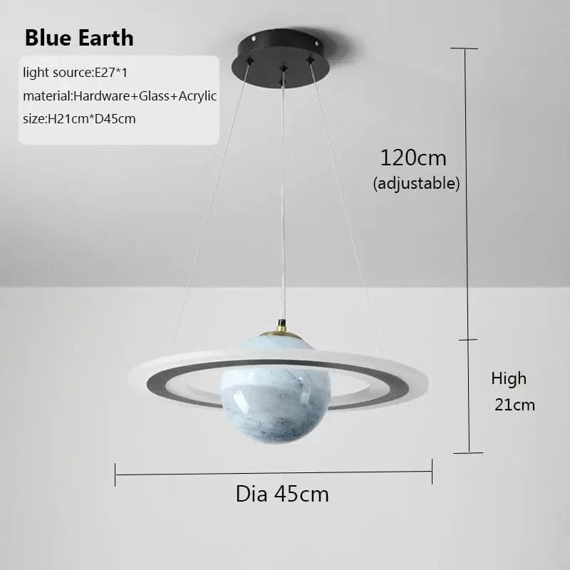 Lustre Créatif LED Boule de Verre pour Chambre d'Enfants - Design Enfance Brillante | Marco Lucetti Terre bleue