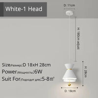 Lustre Créatif Tactile Intelligent pour Restaurant | Marco Lucetti DG5106 Blanc-1 tête / 3 couleurs sans télécommande