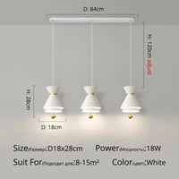 Lustre Créatif Tactile Intelligent pour Restaurant | Marco Lucetti DG5106 Blanc-3 têtes / 3 couleurs sans télécommande