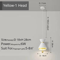 Lustre Créatif Tactile Intelligent pour Restaurant | Marco Lucetti DG5106 Jaune-1 tête / 3 couleurs sans télécommande