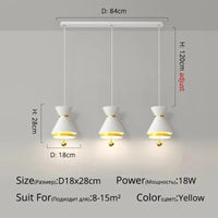 Lustre Créatif Tactile Intelligent pour Restaurant | Marco Lucetti DG5106 Jaune3 têtes / 3 couleurs sans télécommande