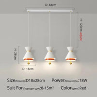 Lustre Créatif Tactile Intelligent pour Restaurant | Marco Lucetti DG5106 Rouge-3 têtes / 3 couleurs sans télécommande