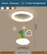 Lustre Créatives pour Chambre d'Enfants Dinosaure Rose et Vert - Fille et Garçon | Marco Lucetti 3 température de couleur 1