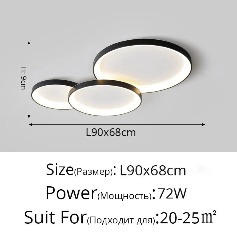 Lustre Crème de Luxe | Marco Lucetti A Noir L90x68cm 72W / Blanc chaud