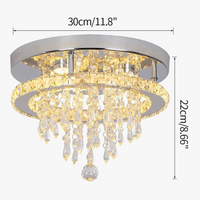 Lustre Moderne en Cristal pour Plafond