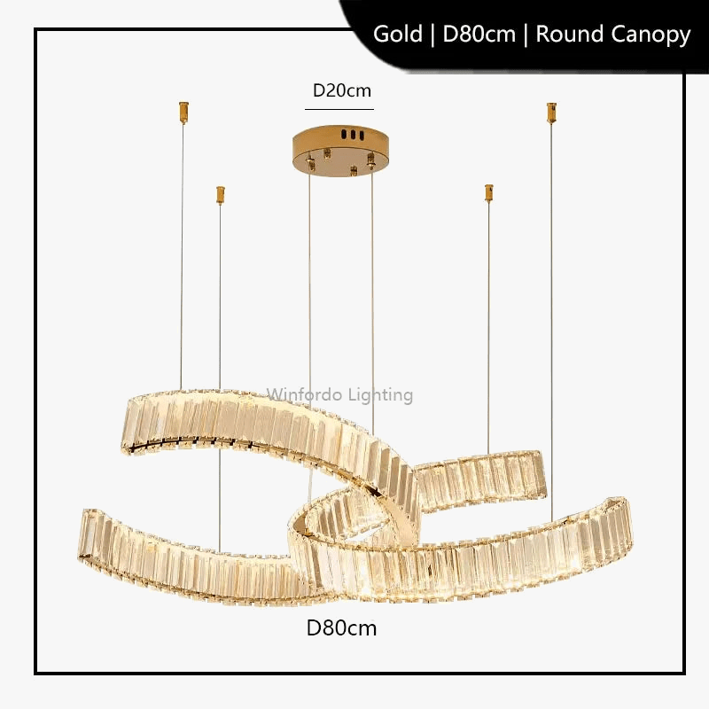 Lustre Cristal Postmoderne en Acier Inoxydable | Marco Lucetti