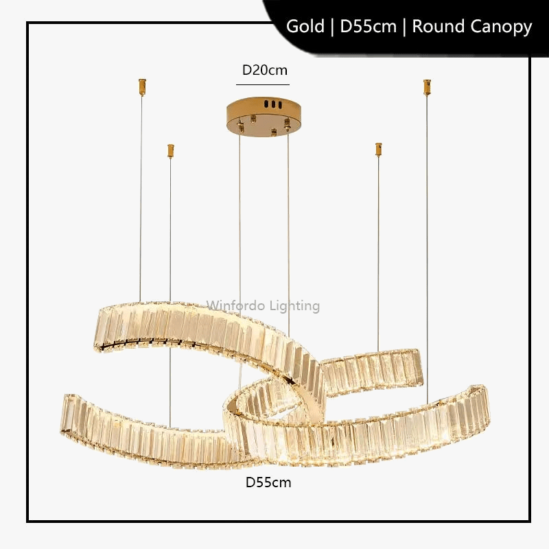 Lustre Cristal Postmoderne en Acier Inoxydable | Marco Lucetti