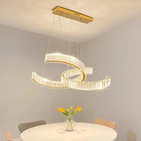 Lustre Cristal Postmoderne en Acier Inoxydable | Marco Lucetti