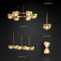 Lustre Cuivre avec suspension ajustable pour salon | Marco Lucetti