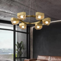 Lustre Cuivre avec suspension ajustable pour salon | Marco Lucetti