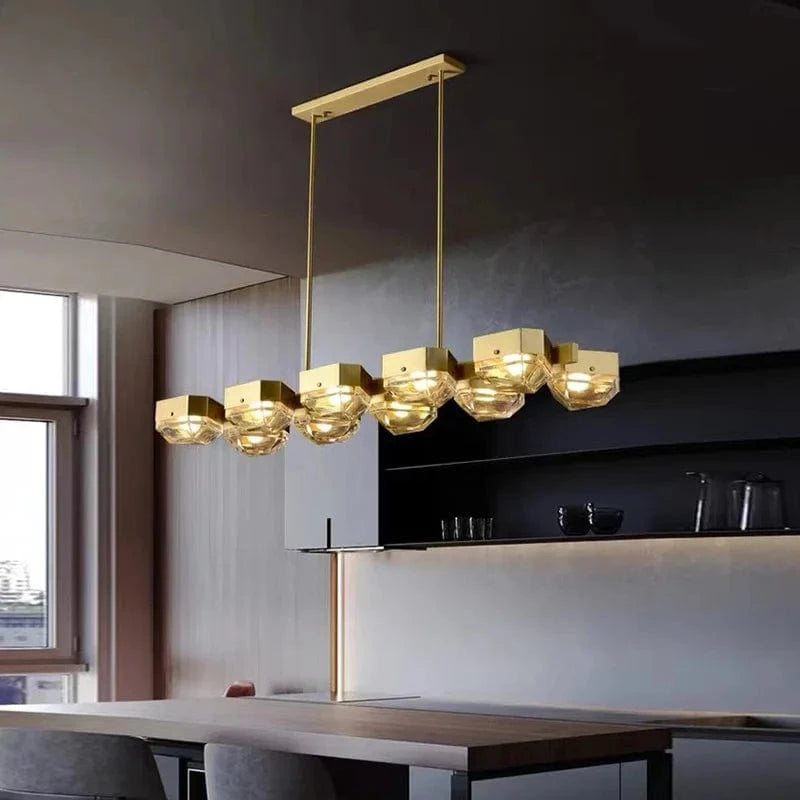 Lustre Cuivre avec suspension ajustable pour salon | Marco Lucetti