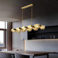 Lustre Cuivre avec suspension ajustable pour salon | Marco Lucetti