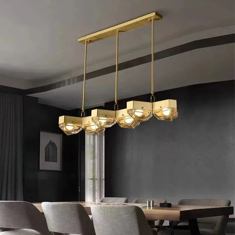 Lustre Cuivre avec suspension ajustable pour salon | Marco Lucetti