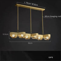 Lustre Cuivre avec suspension ajustable pour salon | Marco Lucetti L 92cm / Lumière chaude