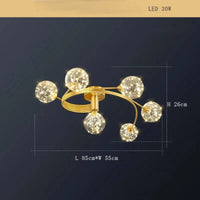 Lustre Cuivre Moderne et Minimaliste avec Étoile LED | Marco Lucetti B 6lumière / Dimmable