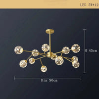 Lustre Cuivre Moderne et Minimaliste avec Étoile LED | Marco Lucetti C 12lumière / Dimmable