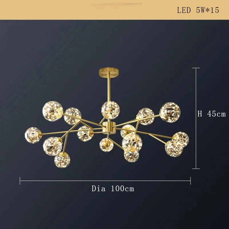 Lustre Cuivre Moderne et Minimaliste avec Étoile LED | Marco Lucetti C 15lumière / Dimmable