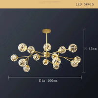 Lustre Cuivre Moderne et Minimaliste avec Étoile LED | Marco Lucetti C 15lumière / Dimmable