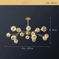 Lustre Cuivre Moderne et Minimaliste avec Étoile LED | Marco Lucetti C 18lumière / Dimmable