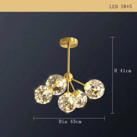 Lustre Cuivre Moderne et Minimaliste avec Étoile LED | Marco Lucetti C 5lumière / Dimmable