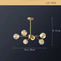 Lustre Cuivre Moderne et Minimaliste avec Étoile LED | Marco Lucetti C 6lumière / Dimmable