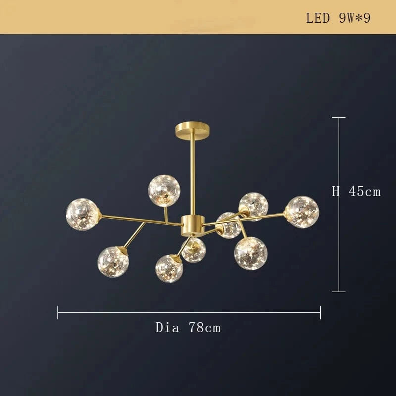 Lustre Cuivre Moderne et Minimaliste avec Étoile LED | Marco Lucetti C9lumière / Dimmable