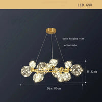 Lustre Cuivre Moderne et Minimaliste avec Étoile LED | Marco Lucetti D 12lumière / Dimmable