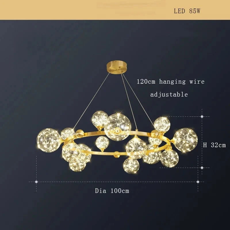 Lustre Cuivre Moderne et Minimaliste avec Étoile LED | Marco Lucetti D 15lumière / Dimmable