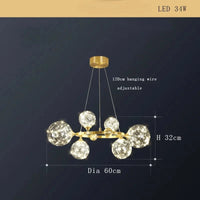 Lustre Cuivre Moderne et Minimaliste avec Étoile LED | Marco Lucetti D 6lumière / Dimmable