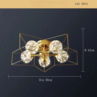 Lustre Cuivre Moderne et Minimaliste avec Étoile LED | Marco Lucetti Étoile 5lumière / Dimmable