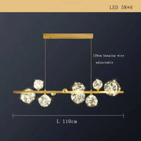 Lustre Cuivre Moderne et Minimaliste avec Étoile LED | Marco Lucetti Salle à manger 8lumière / Dimmable