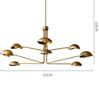 Lustre Cuivre Moderne Néoclassique | Marco Lucetti Couleur cuivre 8 têtes