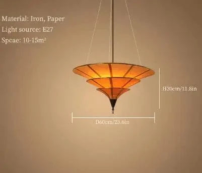 Lustre d'ambiance asiatique bouddhiste de l'Asie du Sud-Est. | Marco Lucetti D60cm / Blanc chaud