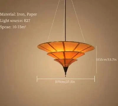 Lustre d'ambiance asiatique bouddhiste de l'Asie du Sud-Est. | Marco Lucetti D70cm / Blanc chaud