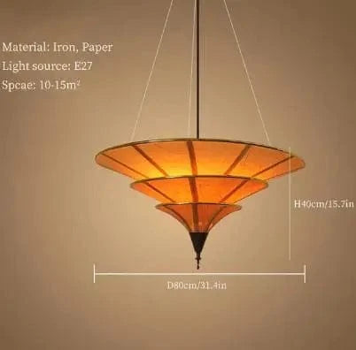 Lustre d'ambiance asiatique bouddhiste de l'Asie du Sud-Est. | Marco Lucetti D80cm / Blanc chaud