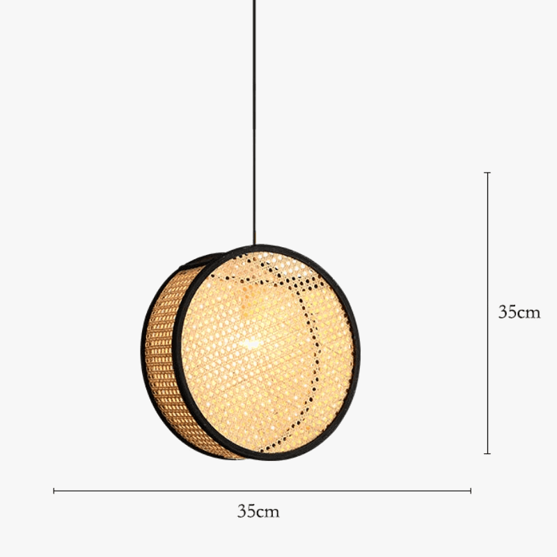 Lustre d'art en Rotin Bambou LED - Élégance Chinoise | Marco Lucetti