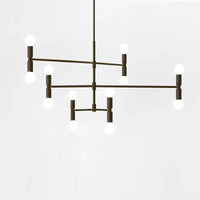 Lustre d'art post-moderne en fer - Luminaires créatifs en bambou LED - Idéal pour votre maison | Marco Lucetti Noir / Blanc froid