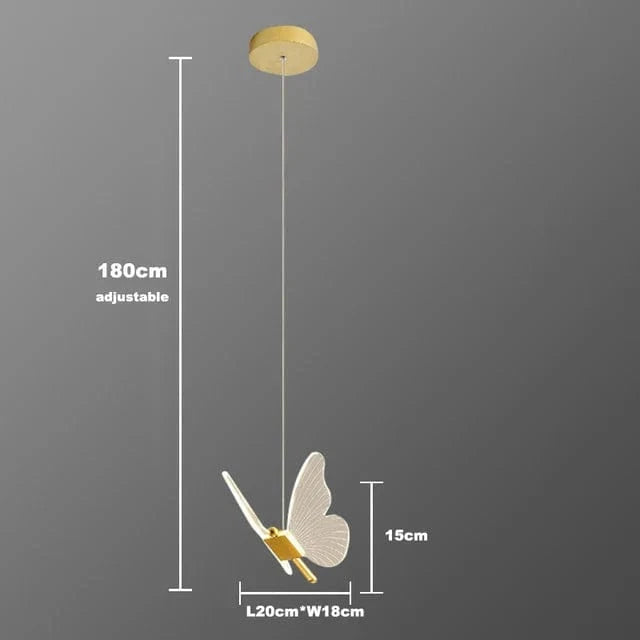 Lustre d'escalier acrylique forme de papillon - Collection Art LED Scintillante | Marco Lucetti 1 lumière / Lumière froide