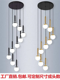 Lustre Deluxe pour Escalier à Lumière Longue en Cristal Orientation Rotative