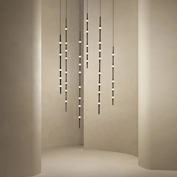 Lustre d'escalier moderne à LED pour une décoration intérieure nordique de Villa prestige | Marco Lucetti