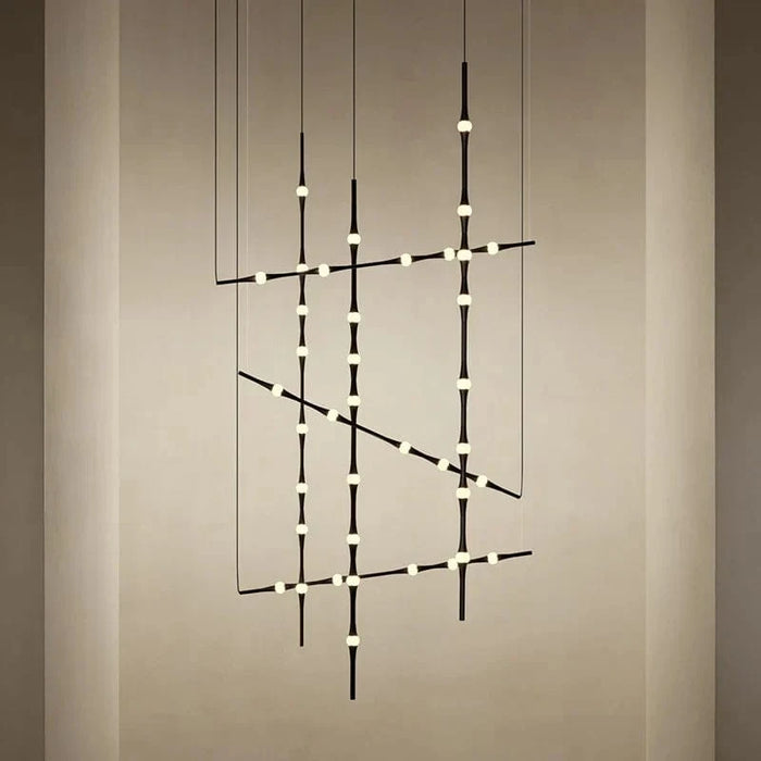Lustre d'escalier moderne à LED pour une décoration intérieure nordique de Villa prestige | Marco Lucetti